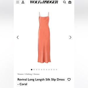 Revival long length coral slip dress